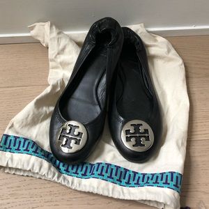 SALE! Tory Burch Reva Flats Black/silver